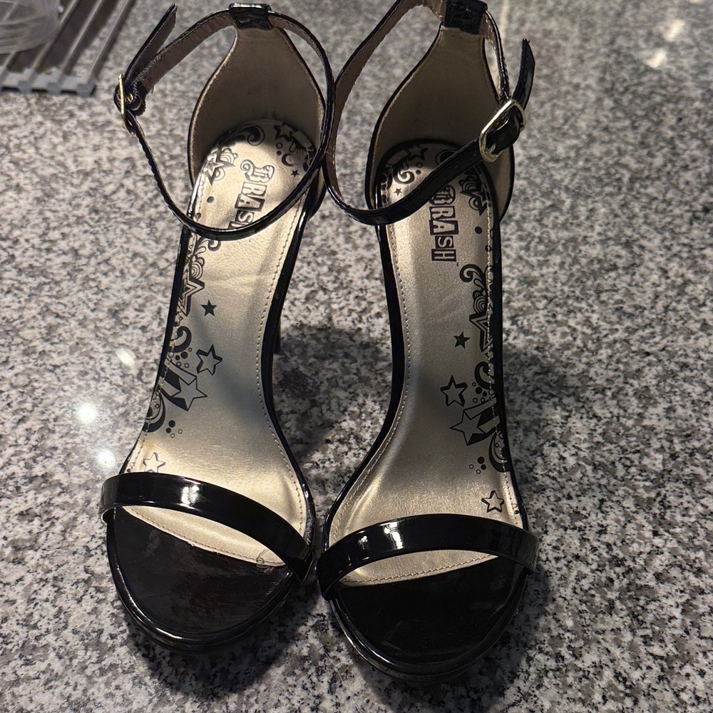 Brash Black Patent Heels
